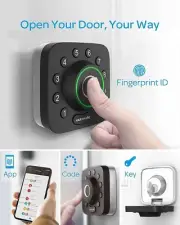 ULTRALOQ U-Bolt Pro BUILT-IN WiFi Smart Lock with Door Sensor, 6-in-1 Keyless En