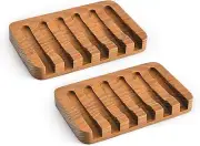 Wooden Soap Holder,Teak Self Draining Wooden Bar Soap Holder,Soap Saver for