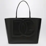 [Dolce & Gabbana] DG logo black leather medium tote bag One size Black