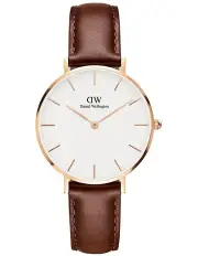 [Daniel Wellington] Petite St Mawes 32mm Leather Watch in Rose Gold