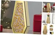 Gold Flower Vase Crushed Diamond Glass Vase Large Crystal Tall Vases for