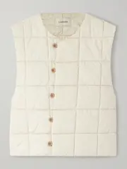 [LEMAIRE] LEMAIRE - Quilted Padded Cotton Vest - White - FR 42 FR 42 White