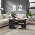 Wooden Coffee Table Grey 90x60x46.5cm Modern Sofa Lounge Side Lamp Storage