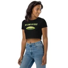 We Come In Peas! Alien Pun Organic Crop Top - Fun And Silly