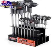 18pc T-Handle Hex Key Set Inch/Metric Ball End Allen Wrench 1.5-10mm