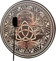 Shaman Drum - Vegetarian Sacred Celtic Drum, Vegetarian Shamanic Drum | Symbol Of Spiritual Music Siberian Drum witth Stick, Sound Healing Drumfor Spiritual Music Chakra Balance Reflection Meditation