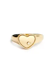 Yvonne Leon Baby Chevaliere Coeur 9kt Gold Pinky Ring - 47 47