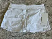 Lululemon Pace Rival Medium Rise Skirt Regular 13” White Size 8 Panels Lined