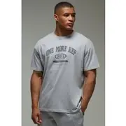 Mens Grey Man Active One More Rep Oversized T-shirt