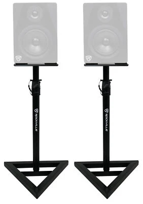 (2) Rockville Adjustable Studio Monitor Speaker Stands For Rockville APM5B