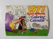 1977 McDonalds Hanging Wall Coloring Calender 12 Month W/coupons, New Old Stock