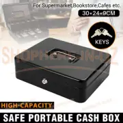 Lockable Safe Cash Box Deposit Slot Petty cash Money Box Safe 2 Keys Gift Lock