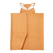 Jiggle & Giggle Cotton Felix Fox Hooded Towel Poncho Baby Bath Clothing Mustard