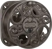 Suncast Sidewinder Side Scroll 60 Foot Hose Capacity Resin Decorative Wall Mount Hose Reel, Bronze