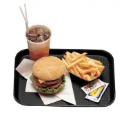 Cambro 1418FF110 Black 14 x 18" Fast Food Tray - Dozen"