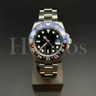 Custom Made GMT Style Watch Automatic Movement Black Dial Blue/Red Bezel Pepsi S