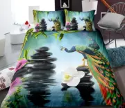 3D Peacock Stone ZHUA511 Bed Pillowcases Quilt Duvet Cover Set Queen King Zoe