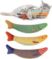 Catnip Toy, 3pcs Cat Chew Toys, Bite Resistant Catnip Toys With Bell Inside, Plush Cartoon Kitten Teething Interactive Toy FRD