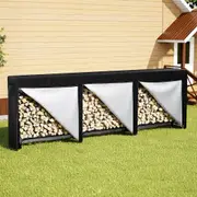 Moyasu Adjustable Firewood Rack 360cm Fireplace Log Shed Holder Outdoor Storage