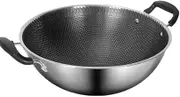 Stainless Steel Frying Pan Household Round Bottom Frying Pan Gas Concave Induction Cooker Non-Stick Pan