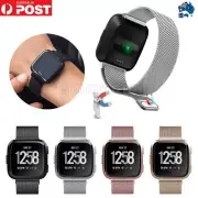 22mm Milanese Stainless Magnetic Watch Band WristBand For Fitbit Versa /2/Lite