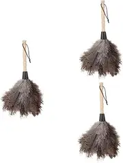 SOPOTUTU Feathered Household Duster with Wooden Handle Ergonomic Design for Multi Purpose Dust Cleaning Tool for Home Office Car and More