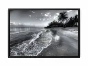 Beach black & white Framed Print Fine Art Poster Print