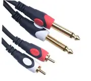 1/4 to RCA Cable, Dual RCA to Dual 1/4 TS Interconnect Cable, 20 Foot 6m 20 FT