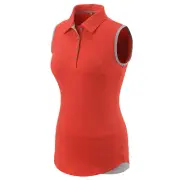 Adidas Women Climalite Essentials Heather Sleeveless Polo (S) Ray Red AE9837