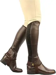 [Saxon] Women's Equileather Half Chaps Boots, Black, X-Small
