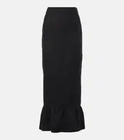 [Posse] Posse Matilda tiered linen pencil skirt UK 14 black