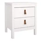 Barcelona Bedside Table 2 Drawers in White