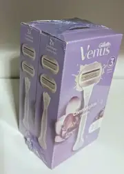 2-Packs Gillette Venus Freesia Razor 3 Blade Comfort Glide With 2 Cartridges