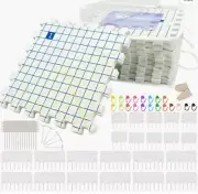 Set of 9 Blocking Mats Extra Thick with Grids, 22 Knitting blockers & 100 T Pins