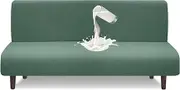 Granbest Waterproof Armless Futon Cover, High Stretch Futon Protection for Folding Sofa Bed, Non-Slip Sofa Cover Without Armrest (Matcha Green)