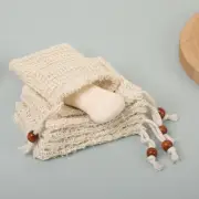 Natural Cotton Linen Foaming Soap Bag Saver Net Mesh Massage Exfoliator Pouch Ba