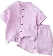 Receiving Blanket Clothing Spring Summer And Autumn Comfortable And Fashionable Short Sleeved Cotton Yarn Split Suit Close Girls