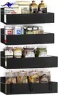 4 Pack Magnetic Shelf for Fridge, Magnetic Spice Rack for Refrigerator,Movable S