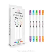NEON EDIBLE MARKERS 5 pack - DOUBLE SIDED BROAD & FINE TIP