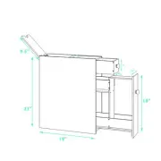 Slim Bathroom Storage Cabinet with Slide-Out Drawers and Flip-Open Top