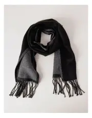 [Blaq] Two Tone Woven Scarf in Black/Grey