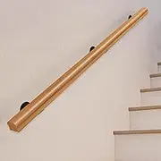 30cm~450cm Handrail for Stair Solid Wood Hand Rail Wall Mount Grab Bar Foot Rail for Bars Lofts Kindergarten Guardrail Corridor, Deck Stair Rail Anti-Slip(7ft/210cm)