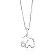 Zamel's Sterling Silver Diamond Set Elephant Necklace Pendant Jewellery