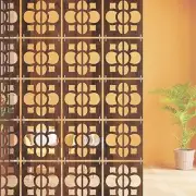 asymmetric Round Room Divider Panel | Modern Hanging Screen wooden partition