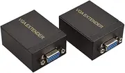 VGA Signal Extender Repeater Adapter over RJ45 Cat 5e Cat6 Network Cable (1 Transmitter + 1 Receiver) Up to 200 feet / 60M