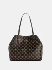 GUESS Women's Brown Logo Vikky 2 in 1 Tote Bag