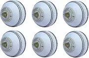 Generic CW Spin Incredible PVC Poly Soft Practice Cricket Ball for All Age Player 6 PCS White