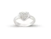9CT GOLD HEART SIGNET RING SOLID BABY CHILDS KIDS CUBIC ZIRCONIA BAND GIFT BOX