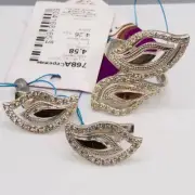 Modern Sterling Silver 925 Ring Earrings Jewelry Set