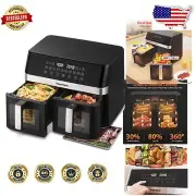 10-in-1 12QT Air Fryer with SyncCook Function & Touchscreen Control - Dark Grey